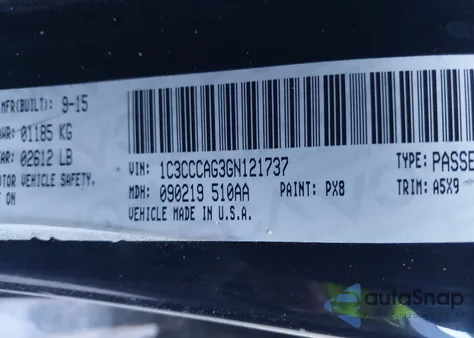 2016 Chrysler 200 Limited z USA, uszkodzony, nr VIN 1C3CCCAG3GN121737